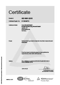 Main Certificate ISO 9001:2015